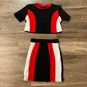 Two Piece Skirt & Crop Top Matching Set